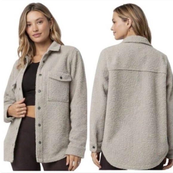 Vuori Jackets & Blazers - VUORI Sycamore Shirt Jacket Sherpa Fleece Shacket Outerwear XS Beige Neutral ALO